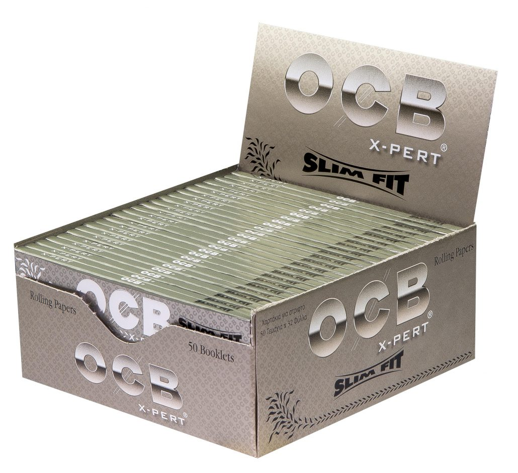 OCB X-Pert Slim Fit Long Silver eXpert Drehpapiere Blättchen 32 Blatt | 50 Hefte