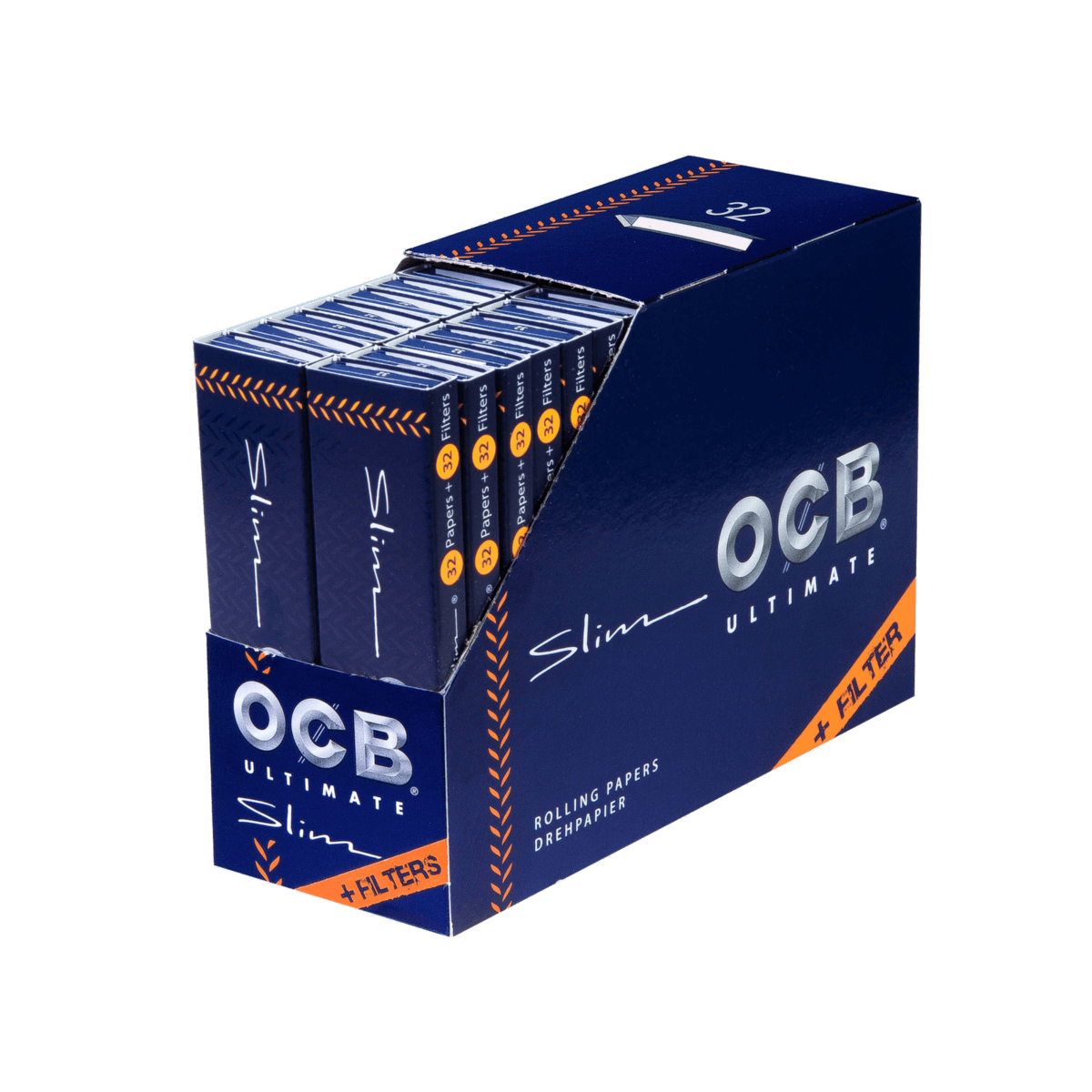 OCB Ultimate Long Slim + Filter a 32 Blatt/Tips | 32 Hefte