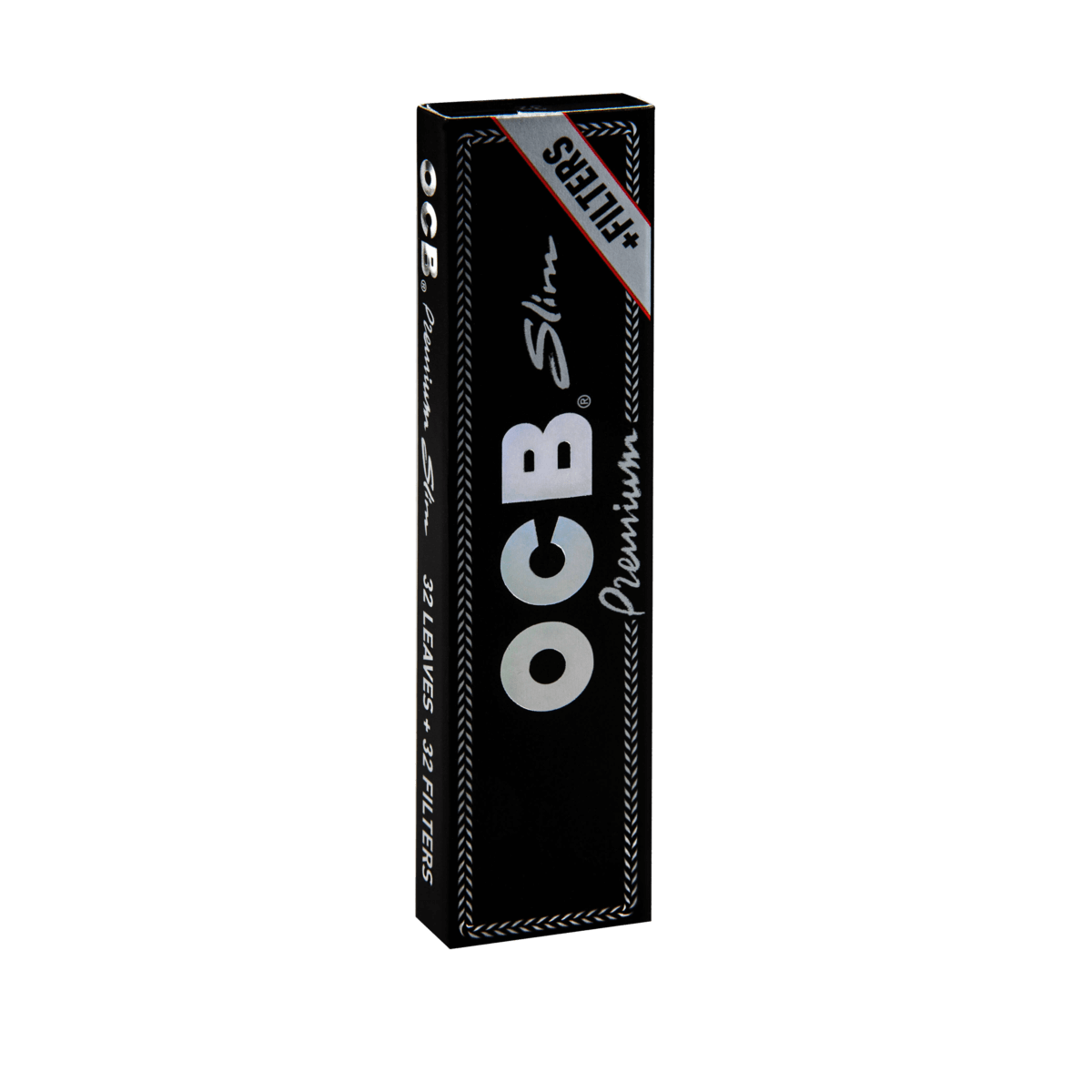 OCB Premium Long Slim + Tips, Schwarz a 32 Blatt/Tips | 32 Hefte