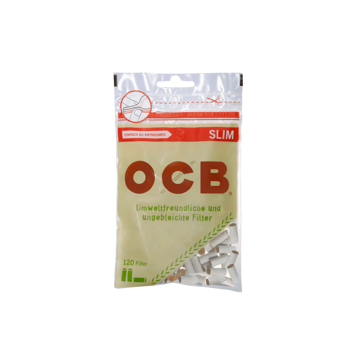 OCB Organic Eco Filter tips Slim - 6 mm a 120 Filter | 10 Beutel