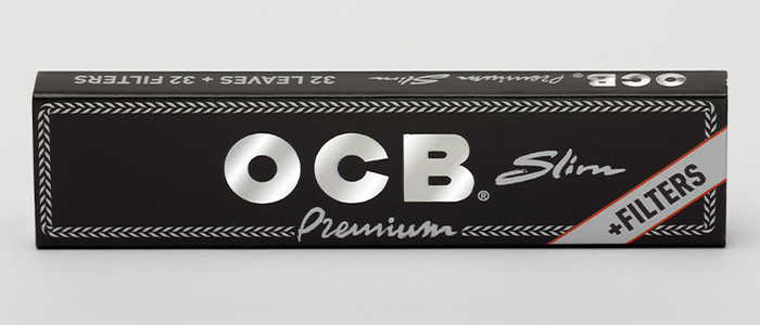 OCB Premium Long Slim + Tips, Schwarz a 32 Blatt/Tips | 32 Hefte