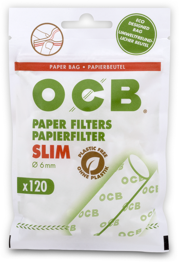 OCB Papier Filter Tips Eco Slim 6mm a 120 St. | 34 Btl.