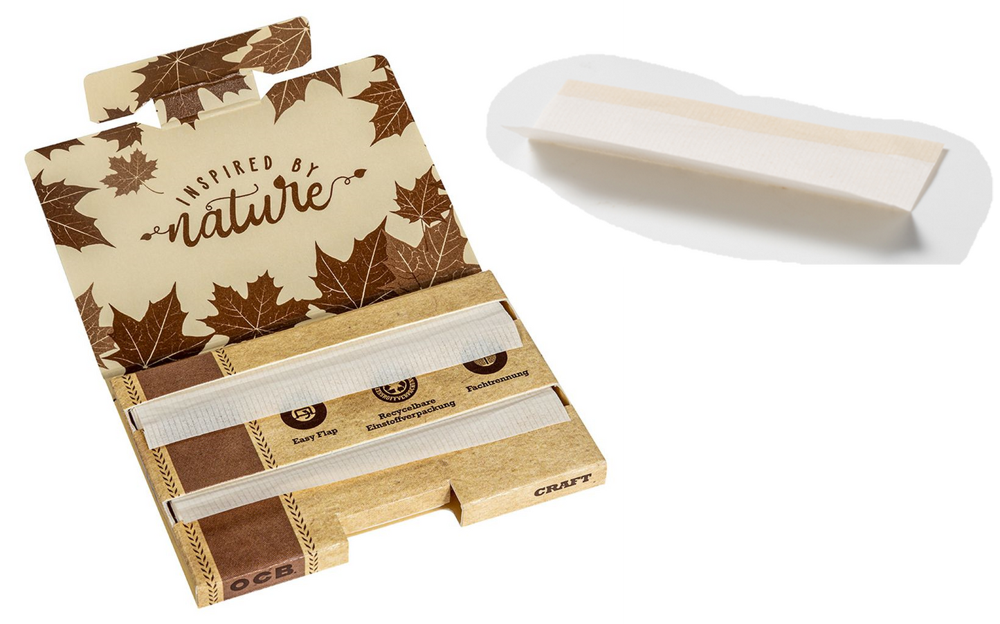 OCB Craft Double, Kurz Doppel, Regular Short, Ungebleicht a 100 Blatt | 25 Hefte