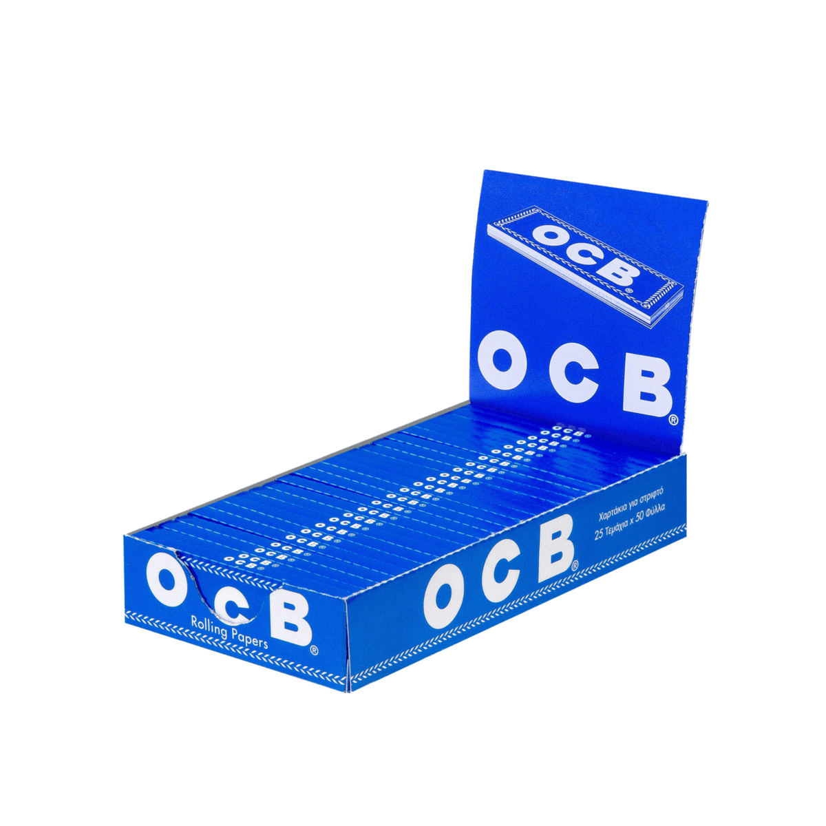 OCB Blau Kurz - Regular - Single 50 Blatt | 25 Hefte