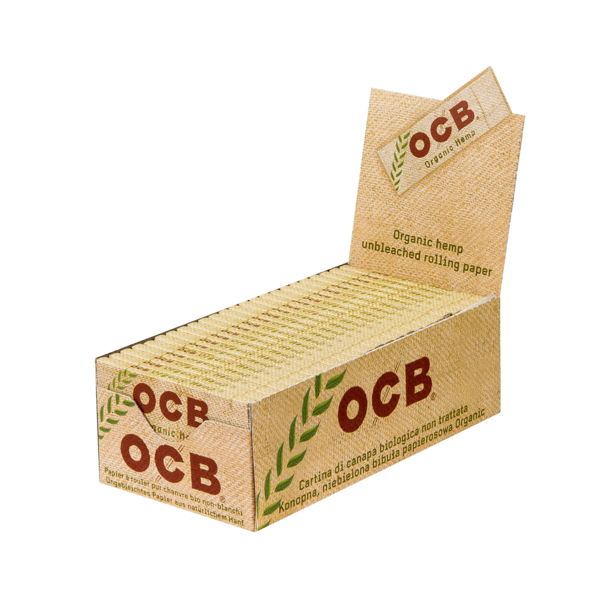 OCB Organic Hemp Kurz - Single - Regular - Short, 50 Blatt | 50 Hefte