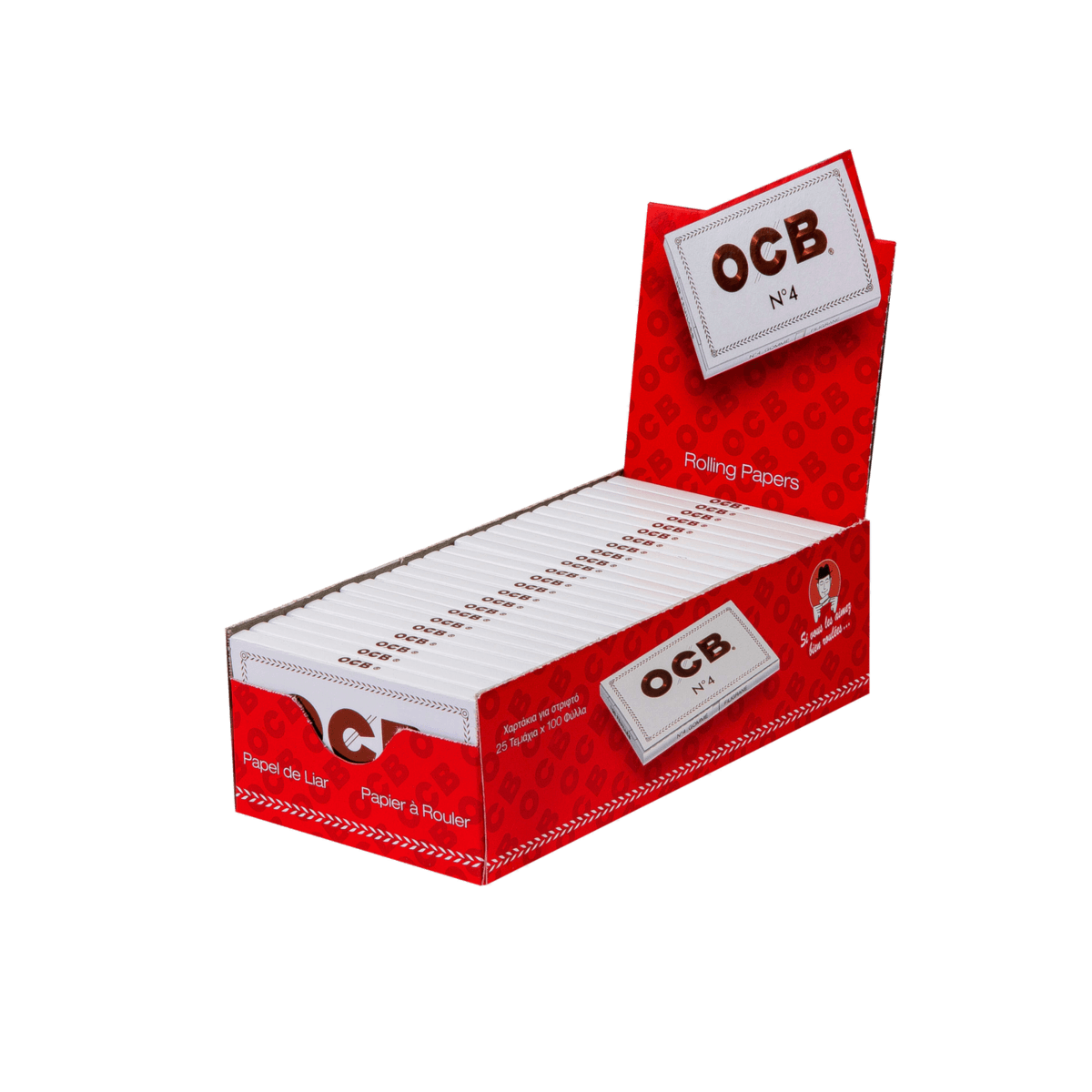 OCB Weiß No. 4 Kurz - Regular, Doppel - Double a 100 Blatt | 25 Hefte