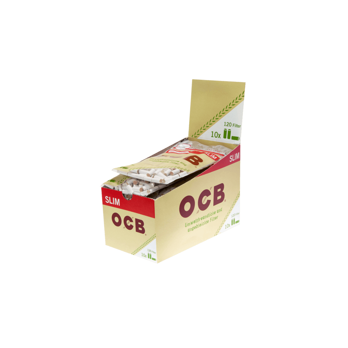 OCB Organic Eco Filter tips Slim - 6 mm a 120 Filter | 10 Beutel