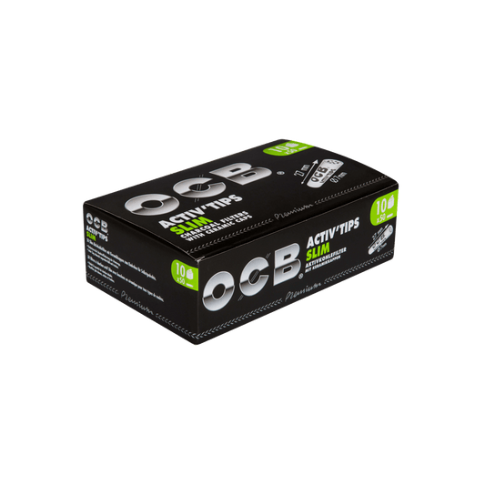 OCB Premium Activ’Tips Slim, Schwarz, 7 mm a 50 St. | 10 Boxen