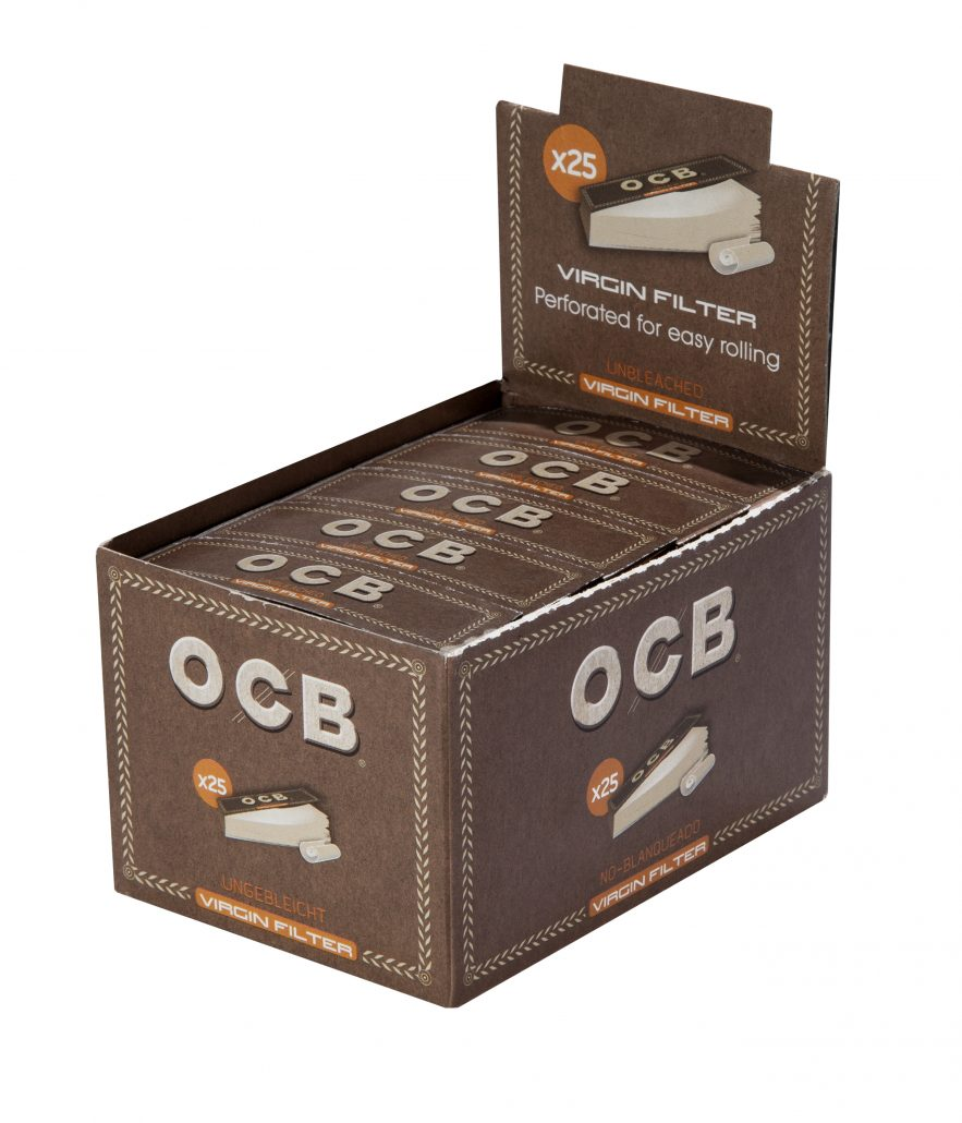 OCB Virgin Unbleached Filter Tips - ungebleichte perforierte 50 Tips | 25 Hefte